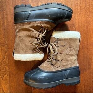 Sorel Men's "Sudbury" Winter Boots, Brown Suede Leather and Black Rubber, Size 7